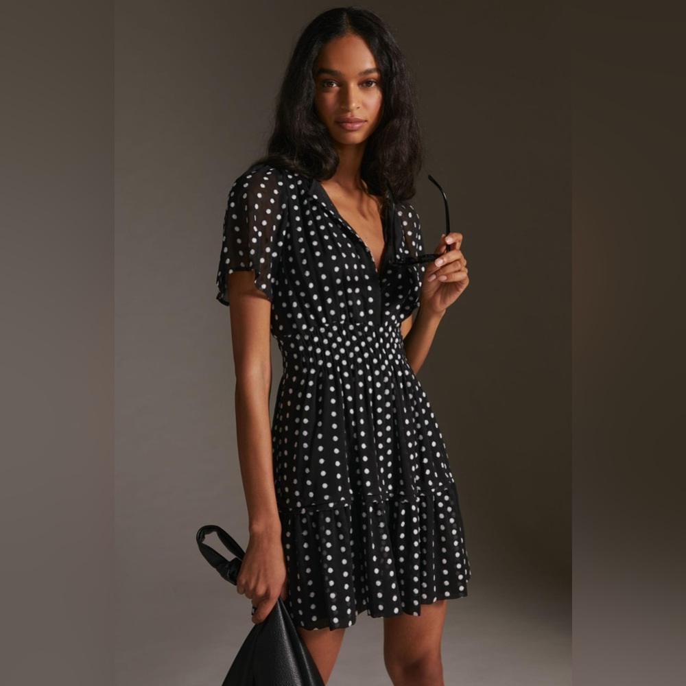 Anthropologie Maeve Somerset Mini Dress in Polka Dot